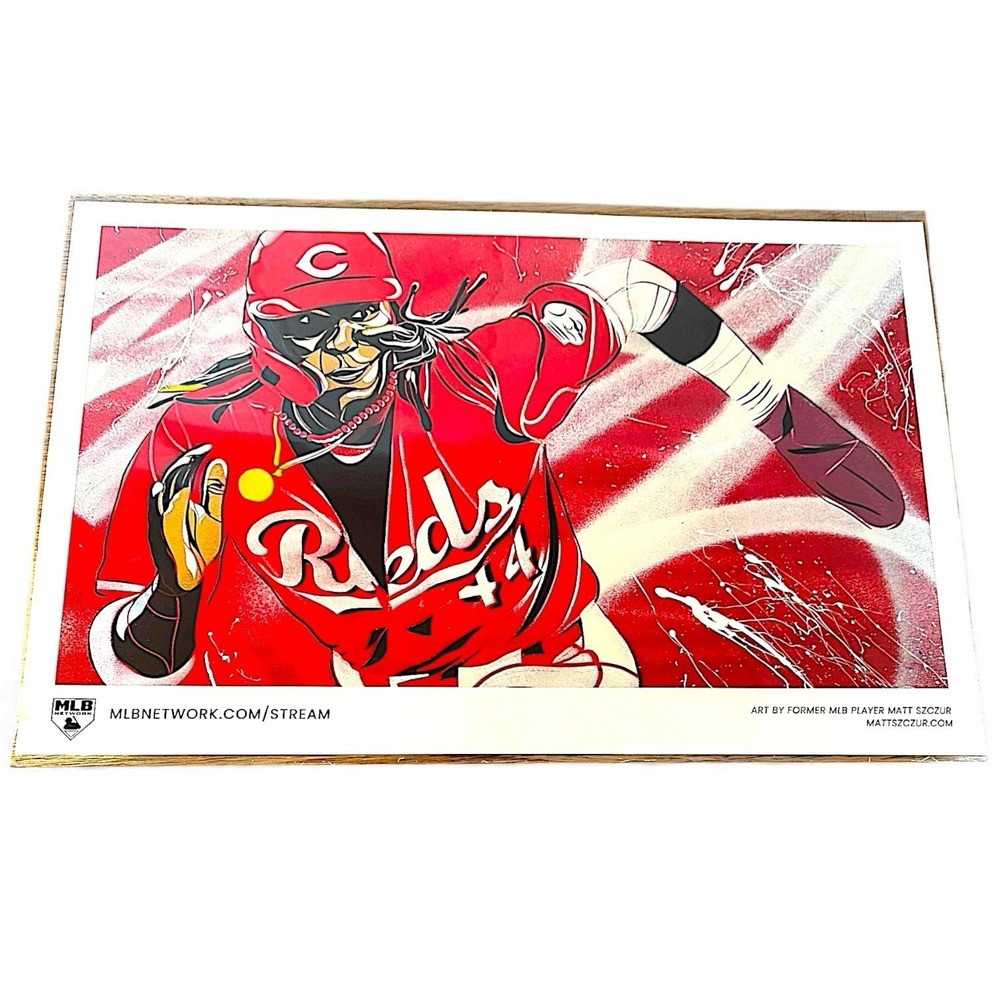 Elly De La Cruz Cincinnati Reds Matt Szczur Art Poster MLB Speedway Classic Rare